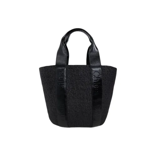 Chloe Коровья кожа Тоут Сумка Сумка для покупок Сумка Женская Черная