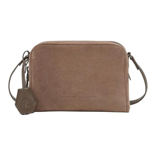 BRUNELLO CUCINELLI Замша Сумка через плечо Женская Коричневая
