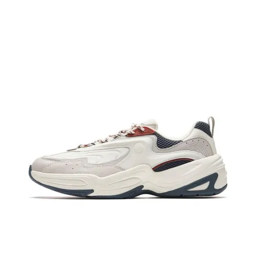 ANTA Through Амортизирующие шоки Противоскользящие Низкие кроссовки с толстой подошвой Мужские Белый Серый