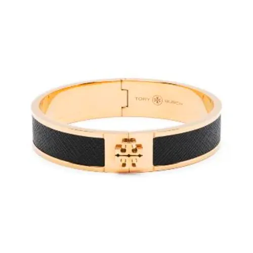 TORY BURCH Brass Calfskin Bangles Women's Black TORY BURCH Латунь Телячья кожа Браслеты Женские Черный