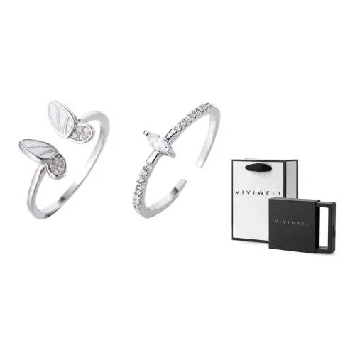 VIVIWELL Кольца Серебряные 1 пара Женские