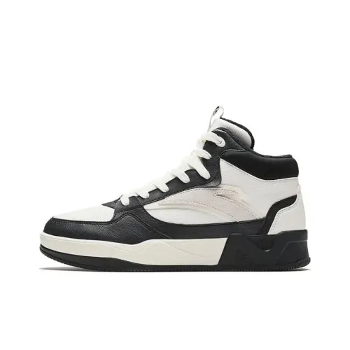 ANTA C37 Series Флисовые утепленные термостойкие противоскользящие высокие кроссовки для скейтбординга мужские черно-белые