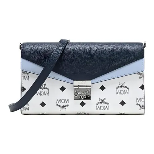 MCM Millie Visetos Холст и Кожа Сумка через плечо Средняя Женская Синяя