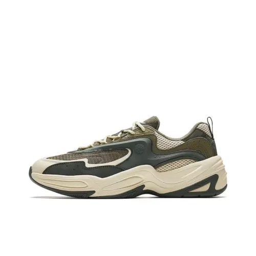ANTA Through Slip-resistant Abrasion-resistant Low Top Footwear Men's Green ANTA Through Противоскользящие Аbrasion-resistant Низкие Кроссовки Мужские Зеленые
