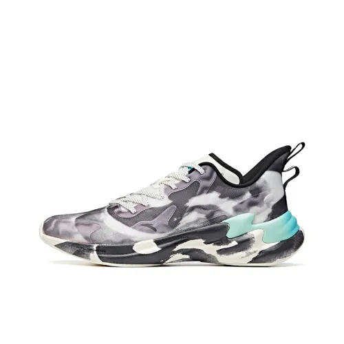 ANTA Star Haze Амортизация Противоскользящий Покрытие And Отскок Низкие Беговые кроссовки Мужские Черный Белый