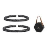 Пара браслетов из черного бамбука + эксклюзивная черная и золотая подарочная коробка