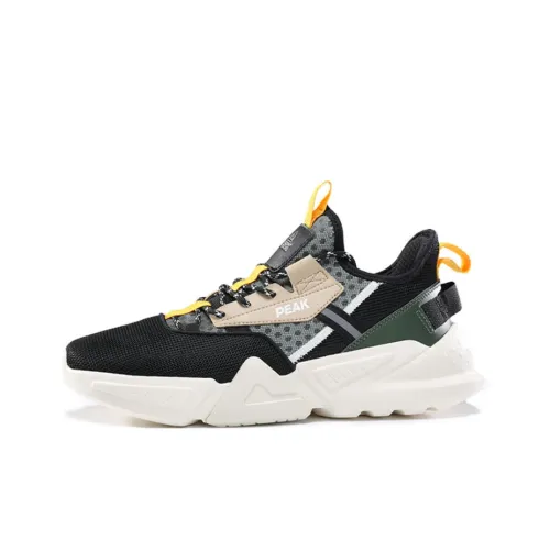 PEAK State Extremely Large Triangle 1,0 Низкий Топ Беговые кроссовки Мужские Черный Зеленый