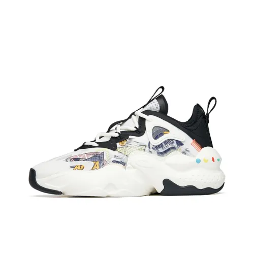 ANTA Bastard Life Collection Легкий и Износостойкий Низкий Топ Скейтборд Кроссовки Женские Белые Черные Зеленые