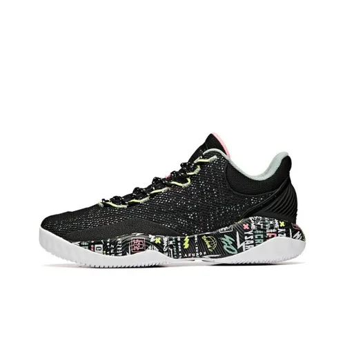 ANTA A Shock Absorbers Slip-resistant Abrasion-resistant Breathable Low-top Basketball Shoes Men's Black ANTA A Shock Absorbers Противоскользящие устойчивые к истиранию дышащие низкий топ баскетбольные кроссовки мужской черный