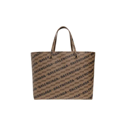 Balenciaga Полиуретан ПУ (полиуретан) Тоут Сумка Сумка для покупок Сумка Большая Женская Коричневая и Черная