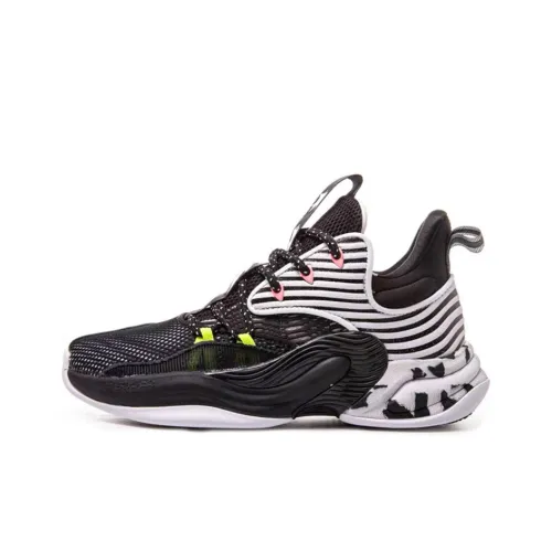 ANTA Hear Wave 2 MID Топ Баскетбольные кроссовки Мужской Черный Белый