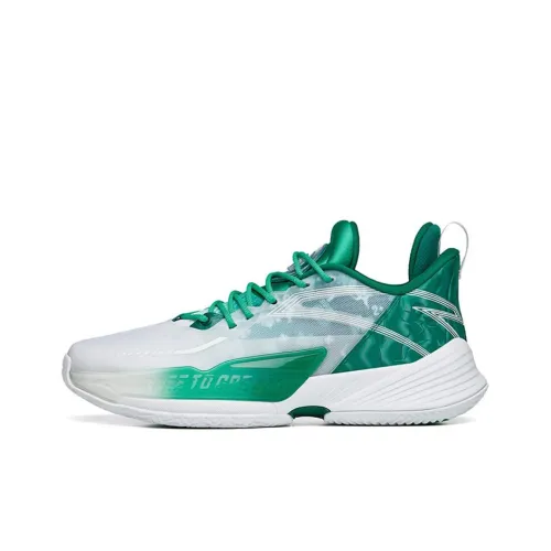 Scream x ANTA Light Horseman 3 Противоскользящие устойчивые к истиранию Низкие баскетбольные кроссовки для игры Мужские Зеленые