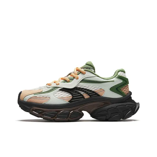 ANTA Star Moon Series Амортизаторы Устойчивый к истиранию Низкий Топ Кроссовки для бега Мужские Белый Зеленый