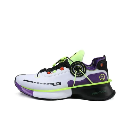 PEAK Tai Chi 2,0 Guanglun Амортизаторы Устойчивые к истиранию Низкий топ Беговые кроссовки Мужские Белый Фиолетовый