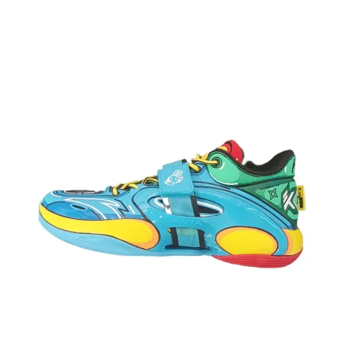 ANTA KT SPLASH V Противоскользящие устойчивые к истиранию низкий топ баскетбольные кроссовки мужские синий желтый