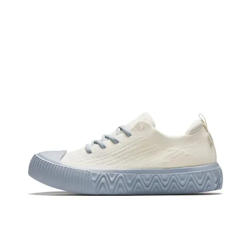 ANTA Flyknit Устойчивый к истиранию Дышащий Низкий Топ Скейтборд Кроссовки Женские Белые Синие