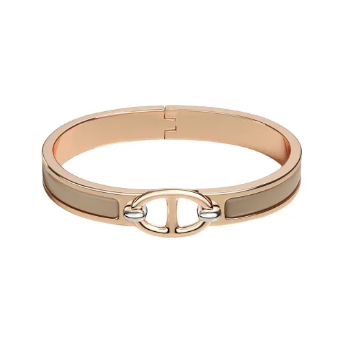 HERMES Mini Clic Chaine d'Ancre Браслеты Молочный чайно-серый Женские