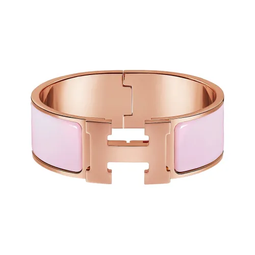 HERMES Clic Clac H Эмаль Металл Браслеты Женские Розовое Золото