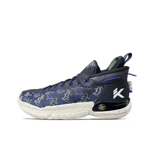 ANTA KT9 Амортизация Износостойкий MID Топ Баскетбольные кроссовки Мужской Темно-синий
