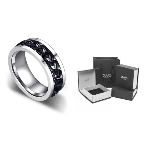 OWO Кольца из титанового стального сплава мужские серебряные