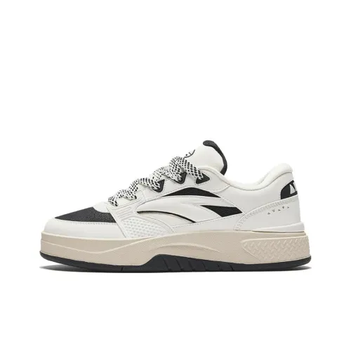 ANTA Arrogant Travel Slip-Resistant Abrasion-Resistant Low-Top Скейтборд Кроссовки Женские Белый Черный