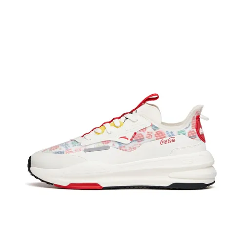 COCA COLA x ANTA C37 Series Life Collection Slip-on Resistant Shock Absorbers Low Top Skateboard Shoes Men's White Red