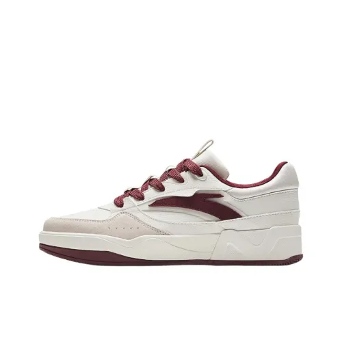 ANTA C37 Series Slip Устойчивый к истиранию Низкий Топ Скейтборд Кроссовки Женские Белые Красно-Серые