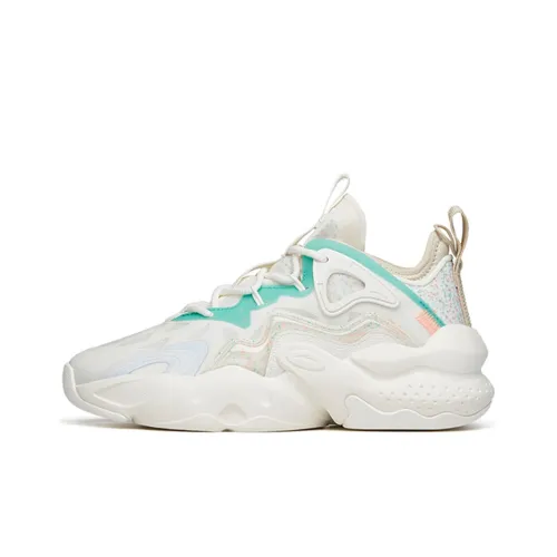 ANTA Bastard Life Collection Легкий и Износостойкий Низкий Топ Скейтборд Кроссовки Женские Белые Зеленые Желтые