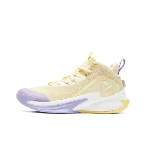 PEAK Triumph 1,0 Амортизация Износостойкий MID Топ Баскетбольные кроссовки Мужские Желто-фиолетовые