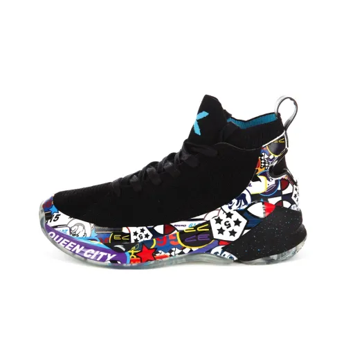 ANTA KT4 Klay Thompson Четвертое поколение Наклеенная Амортизация Легкий Высокий Топ Баскетбольные Кроссовки Мужской Черный