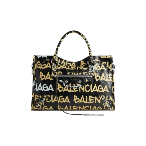 Balenciaga Lambskin Сумка через плечо Сумка среднего размера Женская Черная и Бежевая