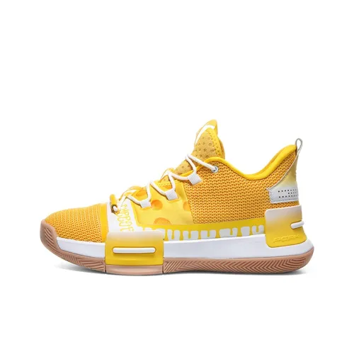 PEAK Вспышка Амортизаторы Устойчивые к истиранию Низкий Топ Тайцзи Баскетбольные кроссовки Мужской Желтый
