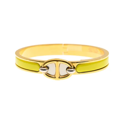 HERMES Mini Clic Chaine d'Ancre Металлические Браслеты Желтые Женские
