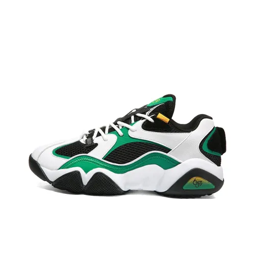 PEAK State Pole 6371 Винтажные баскетбольные кроссовки Мужские Большой Белый Бразилия Зеленый