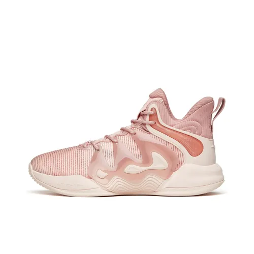 ANTA Mountain 1 Амортизирующие подошва Противоскользящие и устойчивые к истиранию MID Баскетбольные кроссовки для игры Мужские Розовые