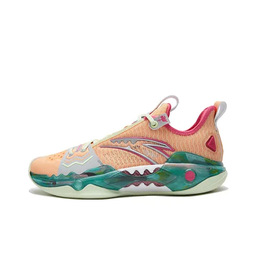 ANTA Shock Wave 5 Баскетбольные кроссовки Низкий топ Оранжевый Красный Мужской