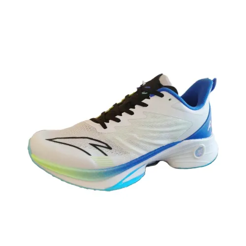 ANTA MACH 3,0 Износостойкие Дышащие Низкие Беговые кроссовки Мужские Белый Синий Бирюзовый