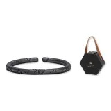 Черный бамбуковый браслет для мужчин + эксклюзивная черная золотая подарочная коробка