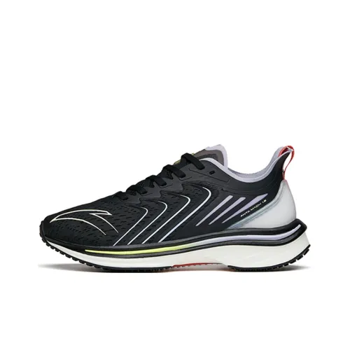 ANTA MACH 1,0 Амортизаторы Slip-resistant устойчивые к истиранию Низкий топ Беговые кроссовки Женские Черный Фиолетовый Белый