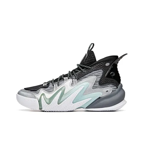 ANTA Berserk 2 Амортизирующие подошва Устойчивая к истиранию Высокий топ Баскетбольные кроссовки Мужской Черный Серый Зеленый