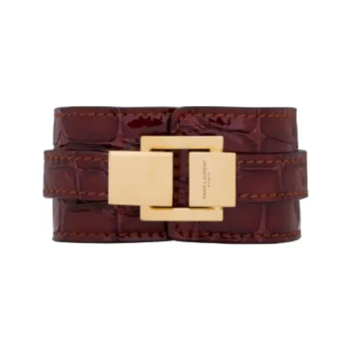 SAINT LAURENT Телячья кожа Металл Браслеты Женские Красный