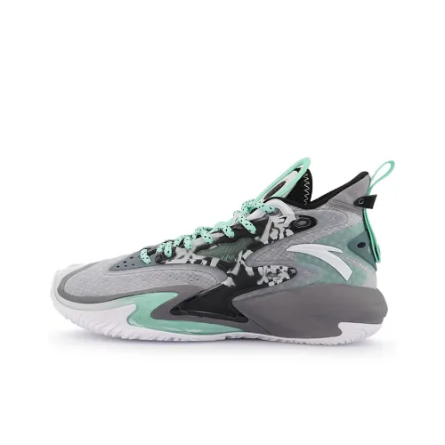 ANTA Berserk 3 Амортизирующие подошва Устойчивая к истиранию Высокий топ Баскетбольные кроссовки Мужские Черный Серый