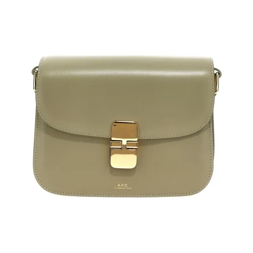 A.P.C Телячья кожа Сумка через плечо Сумка на плечо Маленькая Женская Зеленая