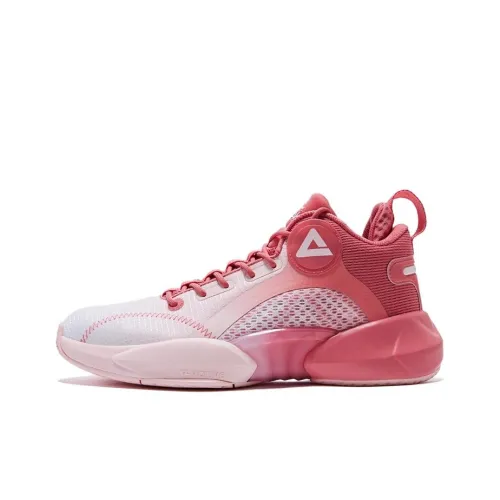 PEAK Parker Cavalry Slip-resistant Abrasion-resistant Breathable MID Basketball Game Men's Pink