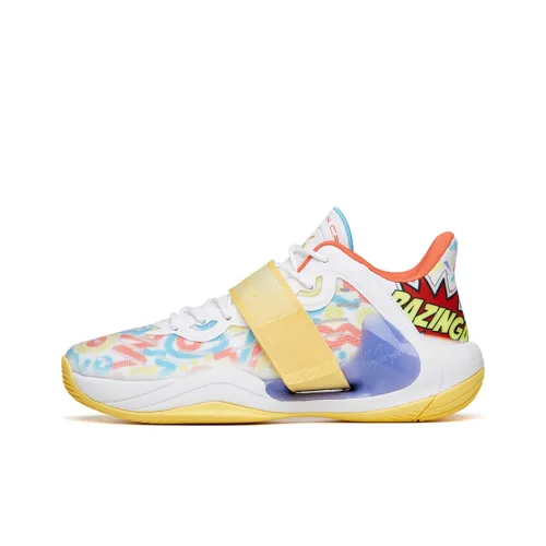 ANTA Water Flower 4 Low Топ Баскетбольные кроссовки Мужской Белый Желтый