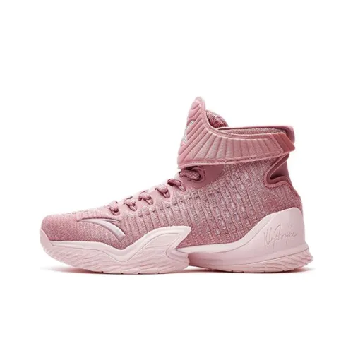 ANTA KT3 Rebound Устойчивость к истиранию Покрытие Амортизация Стойкая Нижняя часть Высокий Топ Баскетбольные кроссовки Мужской Розовый