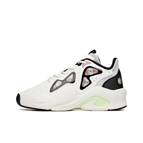 ANTA Bastard Slip-resistant Low Top Footing Sneakers Women's White Black Gray ANTA Bastard Slip-resistant Низкий Топ Толстая Подошва Кроссовки Женские Белый Черный Серый