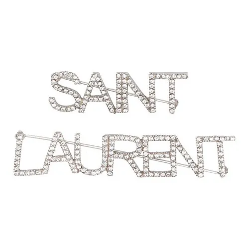 SAINT LAURENT Броши из латуни женские серебряные