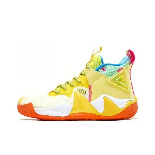 PEAK Monster 7 High Топ Баскетбольные кроссовки Мужские Оранжевые Желтые
