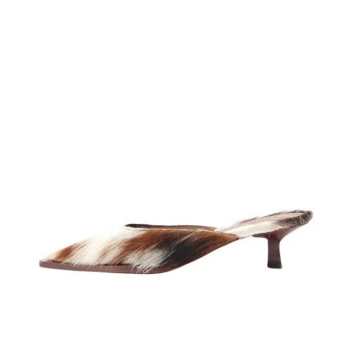 Schutz Домашние тапочки 5,3 см Женские Белые Коричневые